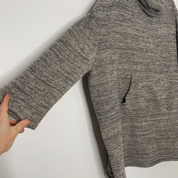 Barefoot Dreams CozyChic One Size graphite/stone funnel neck pullover sweater - Picture 2 of 7